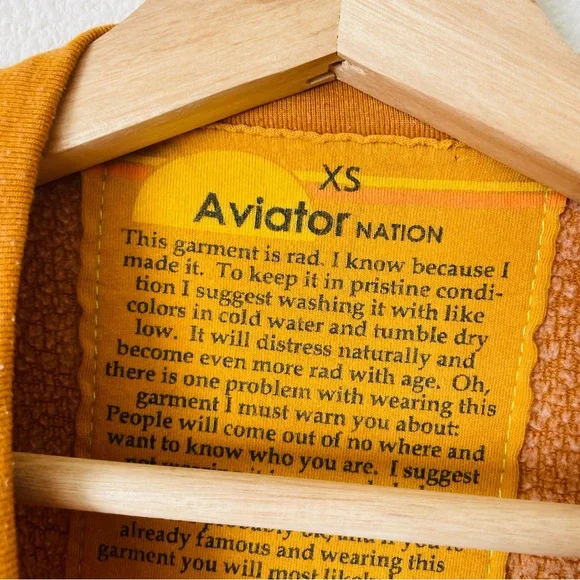 Aviator Nation XS Bolt Stitch Sweatshirt in Nugget gold - Picture 3 of 8